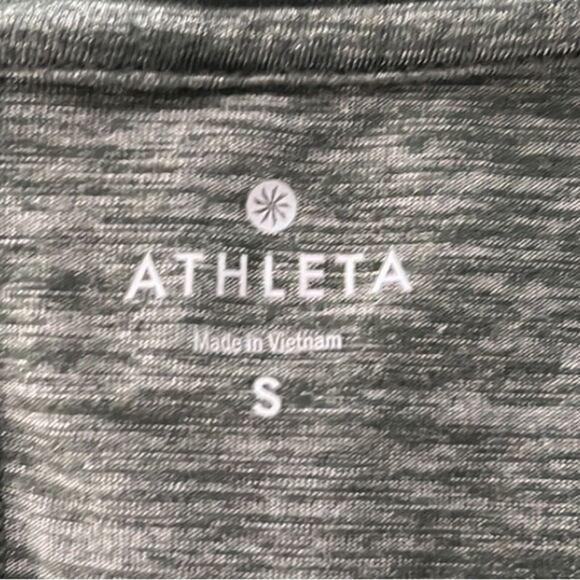 Athleta Shirt Womens Small Green Odyssey Scoop Neck Top Split Back Athleisure - Picture 5 of 7